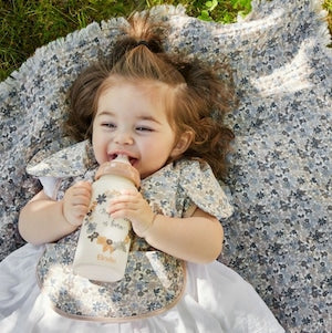 Elodie エロディ Baby Bibs お食事エプロン Blue Garden Light 小花柄
