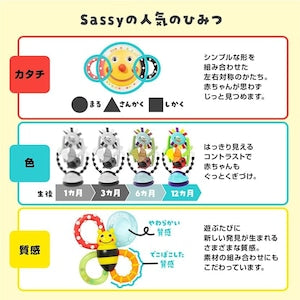 Sassy レインボー クリアラトル ベビートイ サッシー