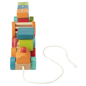 Egmont Toys 木製 汽車のブロックつみき プルトイ 引っ張るおもちゃ エグモントトイズ