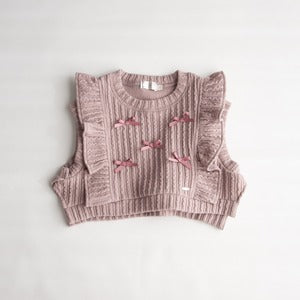 coto cotte ニットソー リボン ベスト 80cm 90cm 722-674026