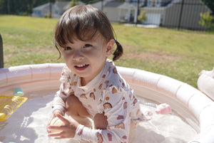 Love my lil ラウンドプール 70cm 90cm ビニールプール  ストライプ ボーダー ピンク ブルー ラブマイリル