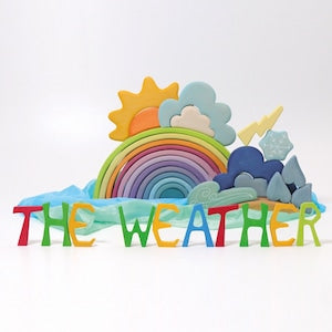 GRIMM'S お天気のつみき Building Set Weather 木のおもちゃ 木製 積み木 SH10678 グリムス