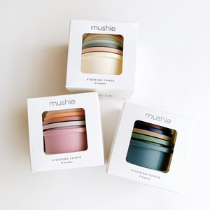 Mushie Stacking Cups Toy スタッキングカップ Forest ブルー系カラー ムシエ