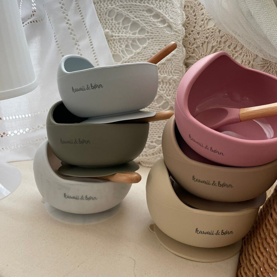 kawaii&born シリコンボウル ベビー食器 離乳食 食器 吸盤タイプ くっつくお皿