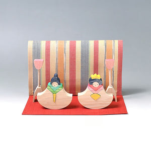 小黒三郎 組み木のひな人形 KH112 銀杏びな（垂幕もうせん付） ひなまつり 雛人形 木製