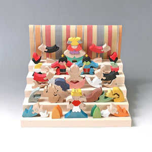 小黒三郎 組み木 五月人形 KK246 里山円武者五段飾り 普通垂幕 木製 つみき こどもの日 男の子の節句 遊プラン