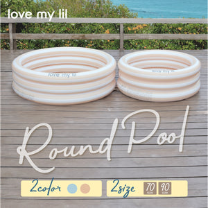Love my lil ラウンドプール 70cm 90cm ビニールプール  ストライプ ボーダー ピンク ブルー ラブマイリル