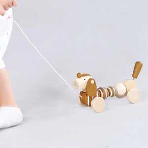 Adnil LAND PULL ALONG PUPPY からだをくねくねさせながらついてくる プル アロング パピー プルトイ 木のおもちゃ アドニルランド