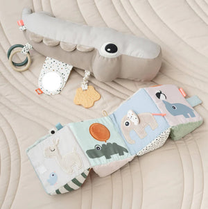 Done by Deer フォールドアウトセンサリーキューブ 布製玩具 仕掛けおもちゃ Fold-out sensory cube Deer friends Colour mix ダンバイディア