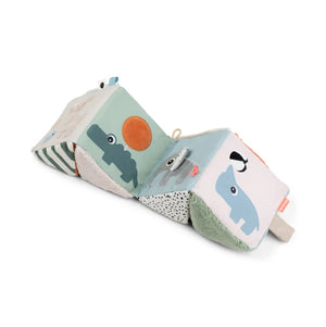Done by Deer フォールドアウトセンサリーキューブ 布製玩具 仕掛けおもちゃ Fold-out sensory cube Deer friends Colour mix ダンバイディア