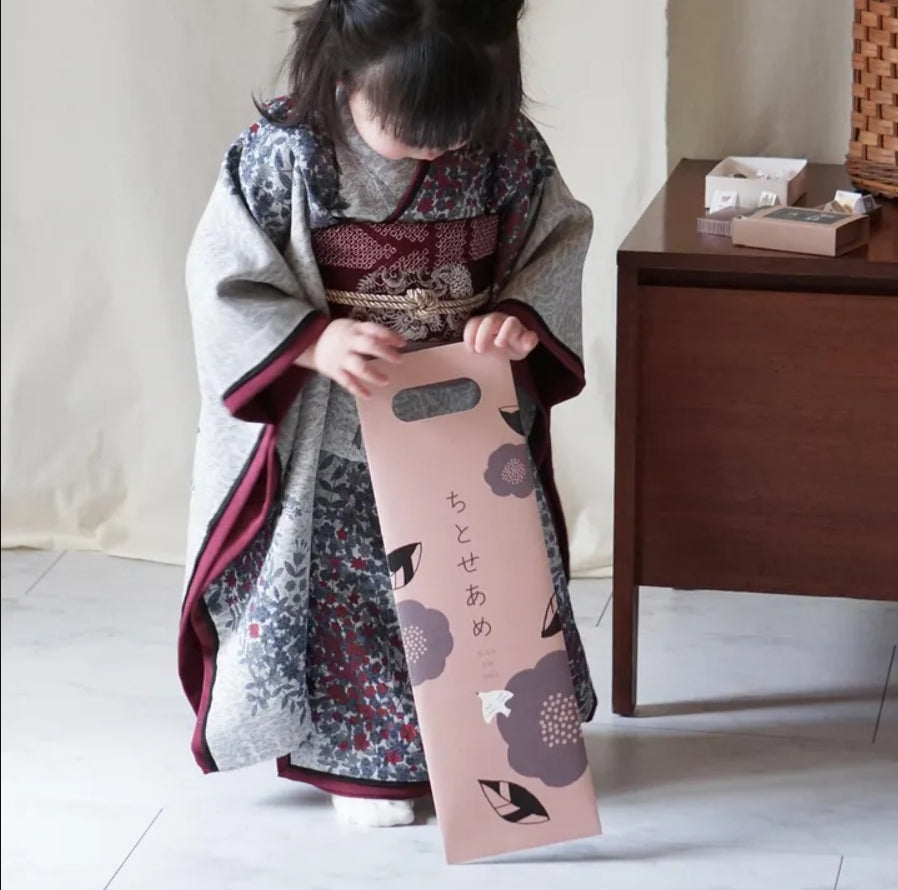 FÖRNE 千歳飴袋 椿と葉 ちとせあめ 袋のみ 七五三 撮影用 小物