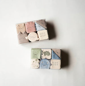 mocmof やわらか 動物 ブロック 布製つみき ブルー系 ピンク系 622-476165 モクモフ