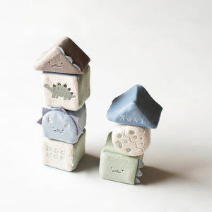 mocmof やわらか 動物 ブロック 布製つみき ブルー系 ピンク系 622-476165 モクモフ