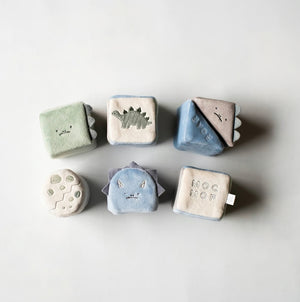 mocmof やわらか 動物 ブロック 布製つみき ブルー系 ピンク系 622-476165 モクモフ