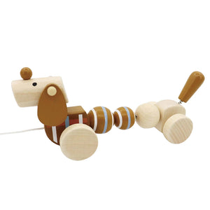 Adnil LAND PULL ALONG PUPPY からだをくねくねさせながらついてくる プル アロング パピー プルトイ 木のおもちゃ アドニルランド