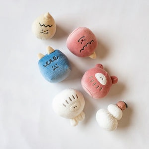 mocmof 季節のミニボール 3P セット お正月 節分 622-556008 布製おもちゃ がらがら モクモフ