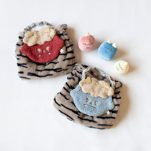 mocmof 季節のミニボール 3P セット お正月 節分 622-556008 布製おもちゃ がらがら モクモフ