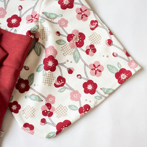 mocmof ベビー 袴 ロンパース うめ柄 622-556000 レッド グレー 70cm 80cm 90cm 着物 節句 お祝い お正月 モクモフ