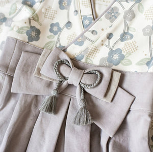 mocmof ベビー 袴 ロンパース うめ柄 622-556000 レッド グレー 70cm 80cm 90cm 着物 節句 お祝い お正月 モクモフ