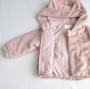 coto cotte ネコ耳フード付きファージャケット 722-476031 ホワイト ピンク グレー キッズ服 110cm 120cm 130cm アウター コトコト