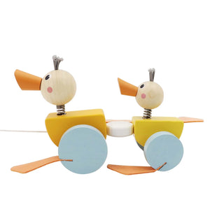 Adnil LAND 足をペタペタさせながらついてくる DUCK FAMILY PULL ALONG TOY ダックファミリー プル アロング トイ プルトイ 木のおもちゃ アドニルランド