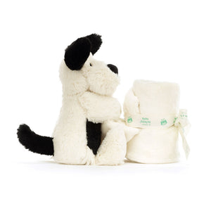 Jellycat BabyBashful Black & Cream Puppy Soother わんこ 犬 タオル スーザー ジェリーキャット