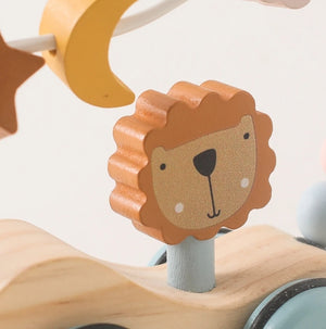 木製 らいおんさんのビーズコースター プルトイ