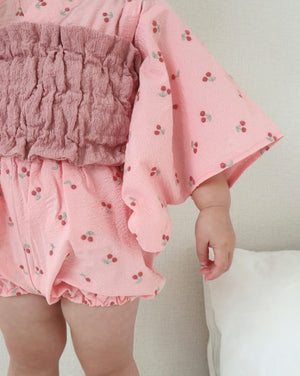 coto cotte ふわリボン 2Pゆかた さくらんぼ刺繍 722-566055 浴衣 コトコト