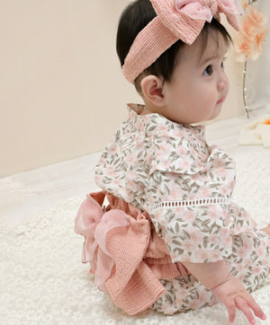 mocmof 帯付き浴衣 ロンパース 花柄 ゆかた 甚平 ベビー浴衣 70cm 80cm 90cm 622-566140 モクモフ