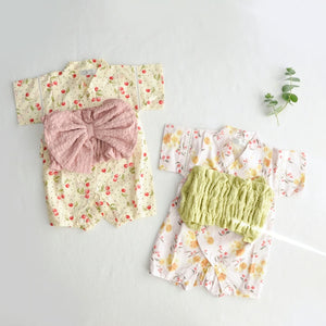 coto cotte 帯つき 甚平ロンパース 小花柄 ベビー 浴衣 夏祭り 722-566056 コトコト