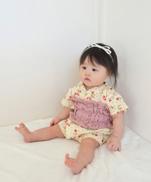 coto cotte 帯つき 甚平ロンパース 小花柄 ベビー 浴衣 夏祭り 722-566056 コトコト