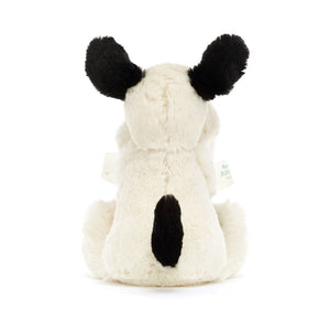 Jellycat BabyBashful Black & Cream Puppy Soother わんこ 犬 タオル スーザー ジェリーキャット