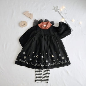 coto cotte 裾刺繍シアーパフワンピ 女の子 ワンピース チュール ハロウィン パーティー722-471056 コトコト