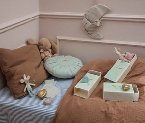 Maileg メイレグ | トゥースフェアリーセット ネズミ 乳歯ケース&お布団付き ブルー/ピンク ぬいぐるみ お人形 乳歯入れ