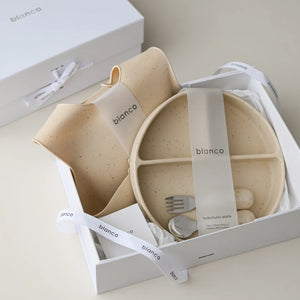 blanco perfect meal set ギフトセット blancoボックス付 出産祝い ベビー食器とお食事エプロン カトラリー TSUBUTSUBU MEAL SET ブランコ