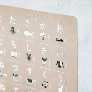 FÖRNE あいうえおポスター B3サイズ ベージュ ひらがな インテリアになじむデザイン お風呂の壁に貼れる FORNE
