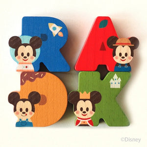 KIDEA アルファベット 26文字セット 英語 ディズニー 木製 つみき キディア