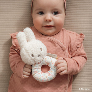 miffy x Little Dutch ミッフィーベビーラトル ラッキーブロッサム ラッキーリーブス ピンク ブルー 花柄 リトルダッチ