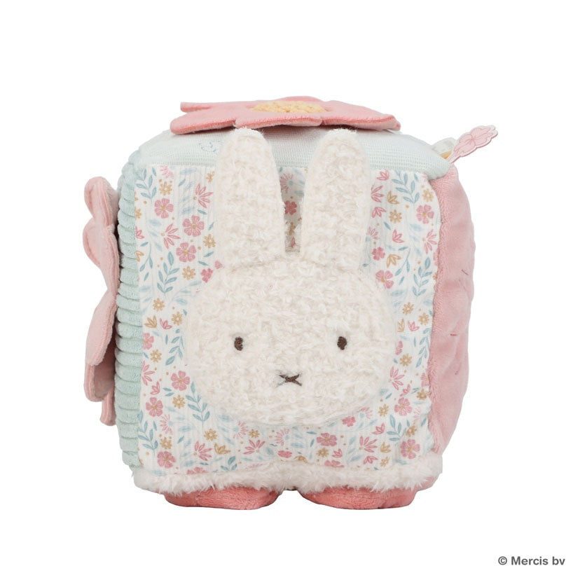 miffy x Little Dutch キューブトイ ラッキーブロッサム 布製おもちゃ ピンク 仕掛けおもちゃ ミッフィー