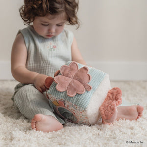 miffy x Little Dutch キューブトイ ラッキーブロッサム 布製おもちゃ ピンク 仕掛けおもちゃ ミッフィー