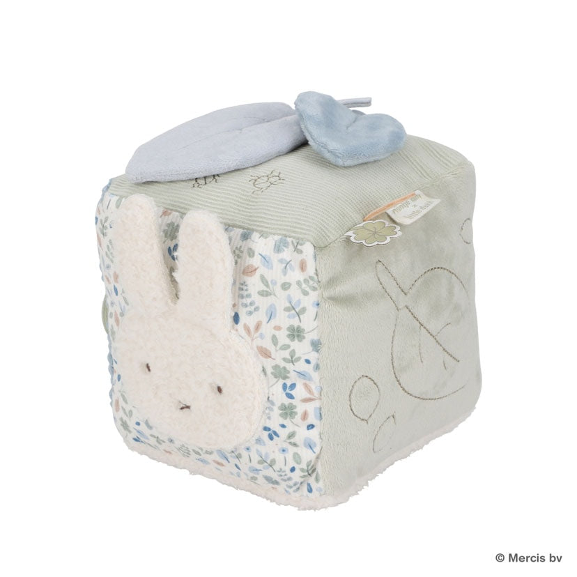 miffy x Little Dutch キューブトイ ラッキーリーブス 布製おもちゃ ブルー 水色 仕掛けおもちゃ ミッフィー
