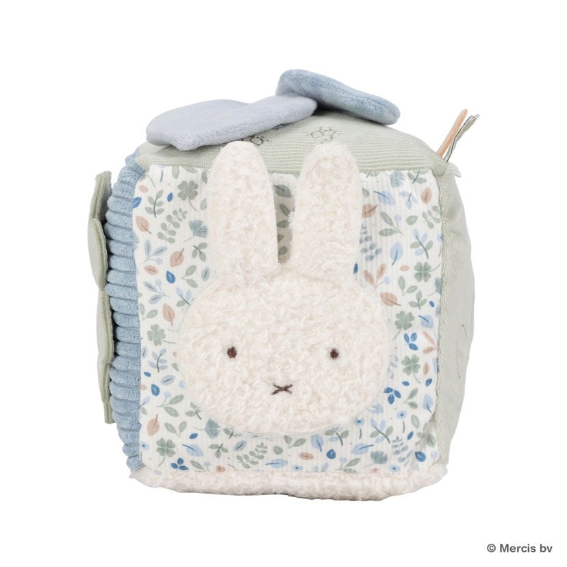 miffy x Little Dutch キューブトイ ラッキーリーブス 布製おもちゃ ブルー 水色 仕掛けおもちゃ ミッフィー