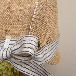 kubomi 麦わら帽子 ストライプリボン キッズサイズ  48cm 52cm くぼみ
