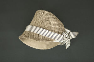 kubomi 麦わら帽子 ストライプリボン キッズサイズ  48cm 52cm くぼみ