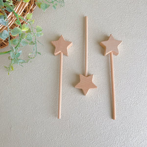 木製 スティック 1本 スタースティック 星 ステッキ
