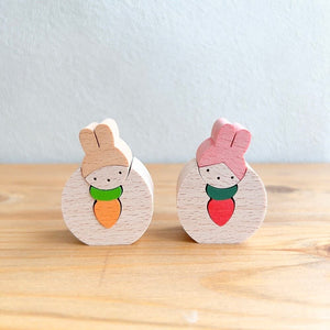 小黒三郎 組み木のひな人形 KH252 ウサギっ子びな（小）