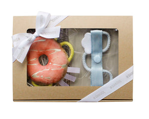 SHAOOL わっかラトル ベビーギフトセット / ドーナツ ストラップ 月齢カード 選び取りカード