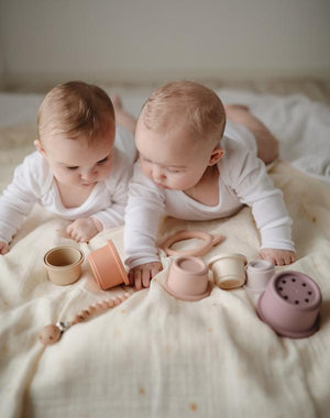 Mushie Stacking Cups Toy スタッキングカップ Retro レトロ ブラウン系カラー ムシエ