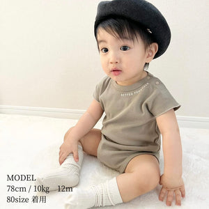 3.LIETO おでかけロンパース 70cm 80cm グレージュ スモークベージュ 日本製 スリーリエート