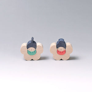 小黒三郎 組み木のひな人形 KH214 椿の花びな (小) ひなまつり 雛人形 木製